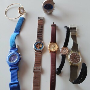 レディース腕時計 ジャンク品 7本セット ディズニー ピンキー&ダイアン マリークワント スオッチの画像1