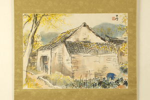[ genuine work ] hanging scroll [ Hashimoto . snowy mountains . autumn . map ] also box two multi-tiered food box Takeuchi ... under new south . large . picture 
