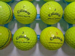 [6402C9] キャロウェイ Callaway 三本線色々 イエロー 30球 ロストボール【中古】