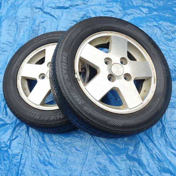 全国送料無料 4本可) スズキ純正 155/65R13 13×4.00B タイヤホイール 2本 4穴 100 +45 夏 ラジアル 13インチ ワゴンR/アルト/他 引取可 1