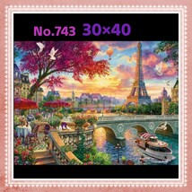 ダイヤモンドアートキット No.743★四角 スクエアビーズ★30×40cm★ダイアモンドアート☆海外 パリ 風景 エッフェル塔 街並み 海_画像1