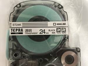 【J】 TEPRA PRO テプラプロ テープカートリッジ 透明ラベル ST24K 24㎜ Pタイプ/Rタイプ 白透明・黒文字 未使用保管品 #198511-12 在7