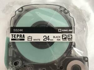 【I】 TEPRA PRO テプラプロ テープカートリッジ 白ラベル SS24K 24㎜ Pタイプ/Rタイプ　白・黒文字 未使用保管品 #198511-12 在7
