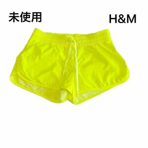 未使用 H&M ショートパンツ　パンツ　レディース　スポーツ　ランニング　トレーニング　ウェア　イエロー　黄色　M〜L 