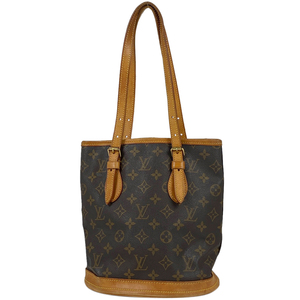 ルイ・ヴィトン Louis Vuitton プチ バケット PM バケツ型 トートバッグ モノグラム ブラウン M42238 レディース 【中古】