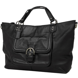  Coach COACH Logo handbag 2WAY shoulder bag handbag leather black F24683 lady's [ used ]