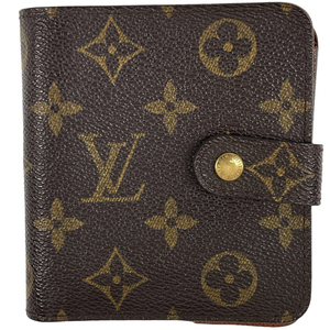 ルイ・ヴィトン Louis Vuitton コンパクト ジップ 札入れ 小銭入れ 二つ折り財布 モノグラム ブラウン M61667 レディース 【中古】