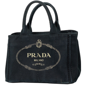 プラダ PRADA カナパ トート 2WAY ショルダーバッグ ハンドバッグ トートバッグ キャンバス ネロ（ブラック） レディース 【中古】