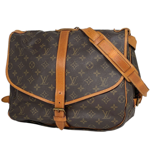 ルイ・ヴィトン Louis Vuitton ソミュール 35 斜め掛け ショルダーバッグ モノグラム ブラウン M42254 レディース 【中古】