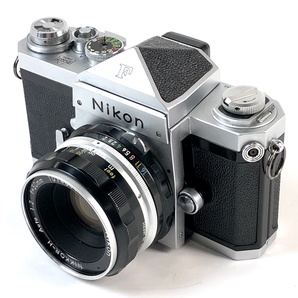 ニコン Nikon F アイレベル シルバー + NIKKOR-H 50mm F2 非Ai フィルム マニュアルフォーカス 一眼レフカメラ 【中古】の画像2