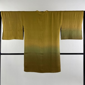  road line length 94cm sleeve length 63cm M Japanese clothes coat angle collar hem bokashi pattern ocher silk beautiful goods super goods [ used ]