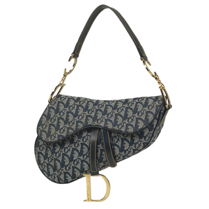  Christian Dior Christian Dior Toro ta- рисунок подседельная сумка Logo сумка на плечо парусина темно-синий женский [ б/у ]