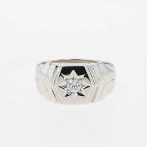 ダイヤモンド デザインリング プラチナ 指輪 リング 28号 Pt900 ダイヤモンド メンズ 【中古】の画像1