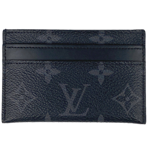 ルイ・ヴィトン Louis Vuitton ポルト カルト ダブル カード入れ カードケース モノグラムエクリプス ブラック M62170 メンズ 【中古】