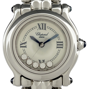  Chopard Chopard happy sport 5P diamond 27/8250-23 wristwatch SS diamond quartz white lady's [ used ]
