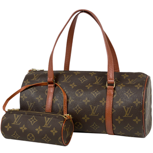 ルイ・ヴィトン Louis Vuitton パピヨン 30 バレルバッグ 筒型 旧旧型 ハンドバッグ モノグラム ブラウン M51365 レディース 【中古】