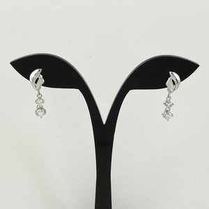 mere diamond design earrings platinum earrings Pt850 diamond lady's [ used ]