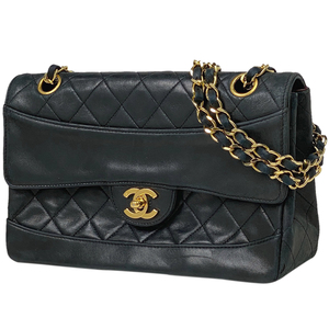 シャネル CHANEL ココマーク チェーン ショルダーバッグ マトラッセ ショルダーバッグ レザー ブラック レディース 【中古】