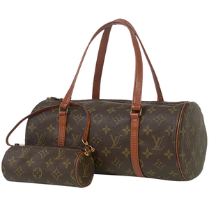 ルイ・ヴィトン Louis Vuitton パピヨン 30 バレルバッグ 筒型 旧旧型 ハンドバッグ モノグラム ブラウン M51365 レディース 【中古】