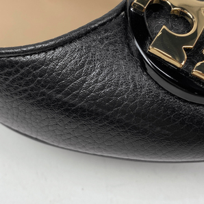 トリーバーチ Tory Burch ロゴ パンプス ローヒール 靴 パンプス レザー ブラック レディース 【中古】の画像3