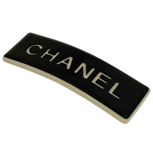 シャネル CHANEL ロゴ バレッタ 髪留め 髪飾り バレッタ プラスチック ブラック ホワイト レディース 【中古】