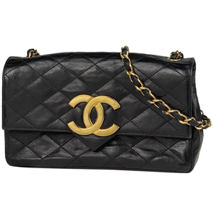 シャネル CHANEL ココマーク チェーン ショルダーバッグ マトラッセ ショルダーバッグ レザー ブラック レディース 【中古】