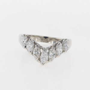 メレダイヤ デザインリング プラチナ 指輪 リング 14号 Pt850 ダイヤモンド レディース 【中古】