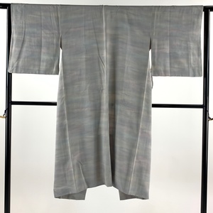  door garment length 123cm sleeve length 63cm S Japanese clothes coat grey silk name goods [ used ]