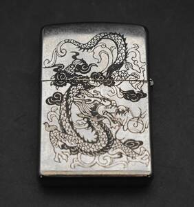 F4-1 zippo ジッポー 龍 ドラゴン オイルライター 喫煙グッズ 火花確認済み ライター シルバー 保管品