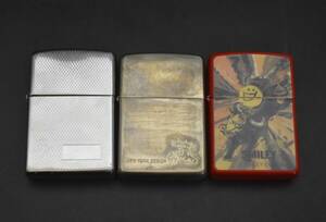 F4-10　zippo ジッポー ガスライター 3点まとめて まとめ売り 中古品 喫煙グッズ 着火未確認 保管品