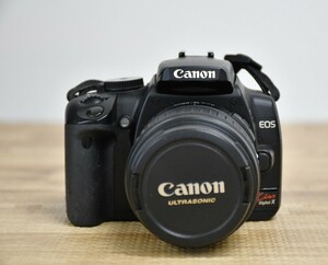 NY4-45【現状品】Canon　EOS Kiss DIGITAL X　キャノン　一眼レフカメラ　レンズ　EFS18-55㎜　充電器無　動作未確認　中古品　保管品