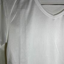 Vネック シャツ 半袖 きれいめ シンプル カットソー レディース Tシャツ 白_画像4