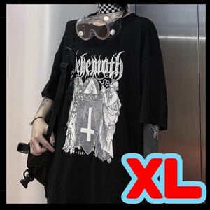 ★ XL Tシャツ 男女兼用 原宿系 ブラック 韓国 オーバーサイズ 地雷系 病み ユニセックス