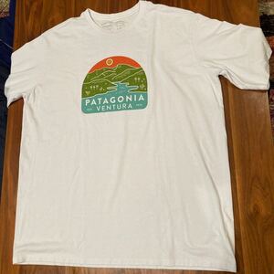 キレイ! Patagonia XL Responsibili Tee パタゴニア プリントT レスポンシビリT 白　半袖Tシャツ 