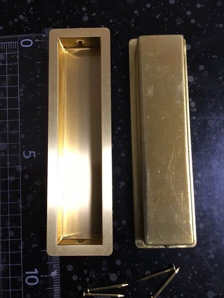 建具金具 (TS71)SG 長角チリ落 戸引手 釘付 90mm 2個 数量有り 120mm.75mm.60mm有り