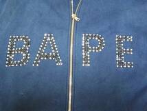 A BATHING APE 　エイプ　フルジップ BAPE スウェット パーカー スワロフスキー ベスト Lサイズ zip hoodie vest　SWAROVSKI _画像2