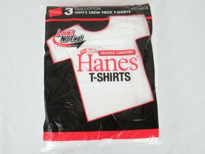 【直接引取不可】K. Hanes/ヘインズ 赤ラベル Tシャツ 3枚パックサイズ XXL(50-52) コットン100％ 1995年 未開封品