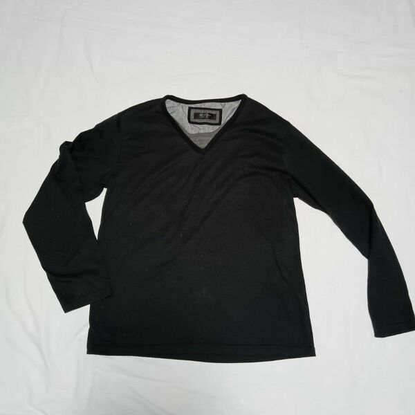Yin&Yang カットソー Tシャツ長袖シャツ　Lサイズ ブラック