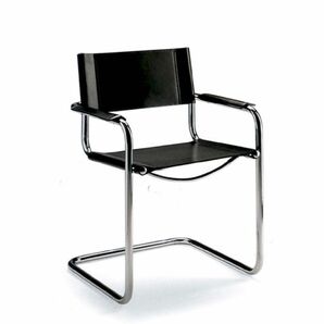 steel line社製 本革　カンティレバーチェア S34 ブラック レザー マルセル ブロイヤー マルトスタム 椅子