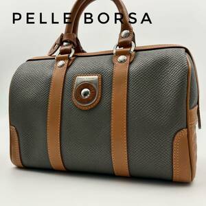 ☆大人気☆ PELLE BORSA ペリーボルサ ボストンバッグ ハンドバッグ PVC ボストン khaki カーキ