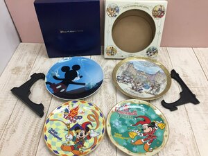 ◇ディズニー TDLほか プレート 絵皿 4点 ミッキーマウス 15周年 クリスマスファンタジーほか 9P76 【80】