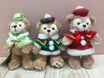 ◇ディズニー TDS ダッフィー シェリーメイ ぬいぐるみバッジ 3点 クリスマス タグ付き 1F9 【60】_画像1