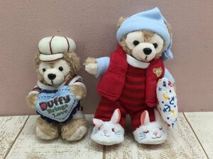 ◇ディズニー TDS ダッフィー ぬいぐるみバッジ ストラップ 2点 オープンマウス 1F18 【60】