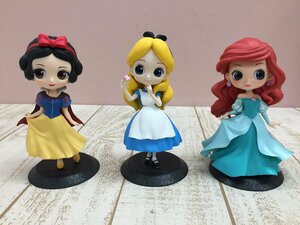 ◇ディズニー プリンセス フィギュア 3点 白雪姫 アリエル アリス Qposket 3P212 【80】