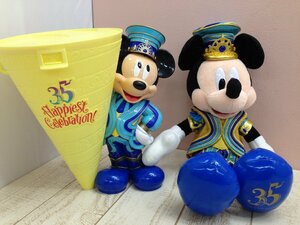 ◇ディズニー TDR ミッキーマウス ぬいぐるみ ポップコーンバケット 35周年 2点 3P117 【80】