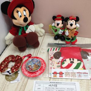 ◇ディズニー 《未開封品あり》クリスマスグッズ 6点 ミッキー ミニー ぬいぐるみ 巾着 シュシュほか 4P58 【80】の画像6