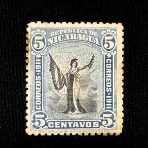 ニカラグア共和国発行「スタンディング・リバティ」中央アメリカ　１９１２年１月１日発行 未使用切手