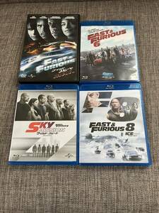 美品　FAST FURIOUS ワイルドスピード6 7 8ブルーレイDVD 4枚セット　MAX、ユーロミッション、スカイミッション、アイスブレイク