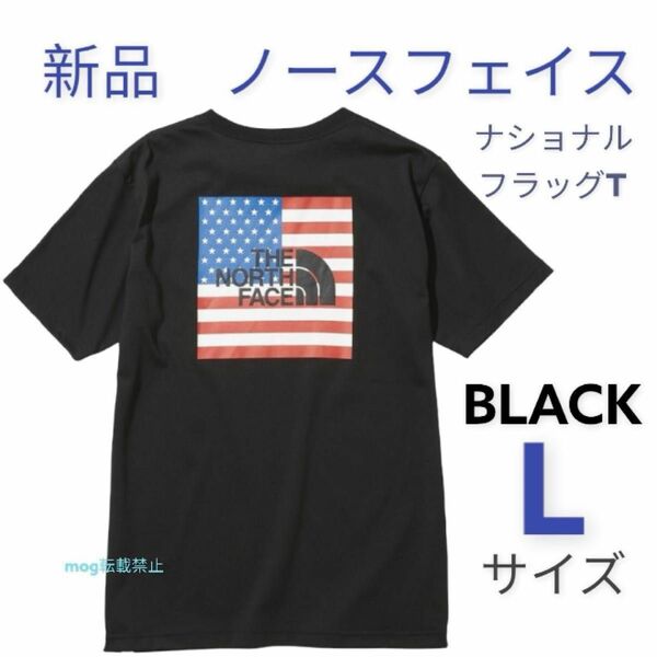 新品タグ付　ノースフェイス　Tシャツ【メンズ　Lサイズ　黒】ナショナルフラッグTシャツ　THE NORTH FACE