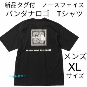 THE NORTH FACE 新品タグ付　ノースフェイス　半袖【メンズ　XLサイズ 】バンダナロゴTシャツ　黒